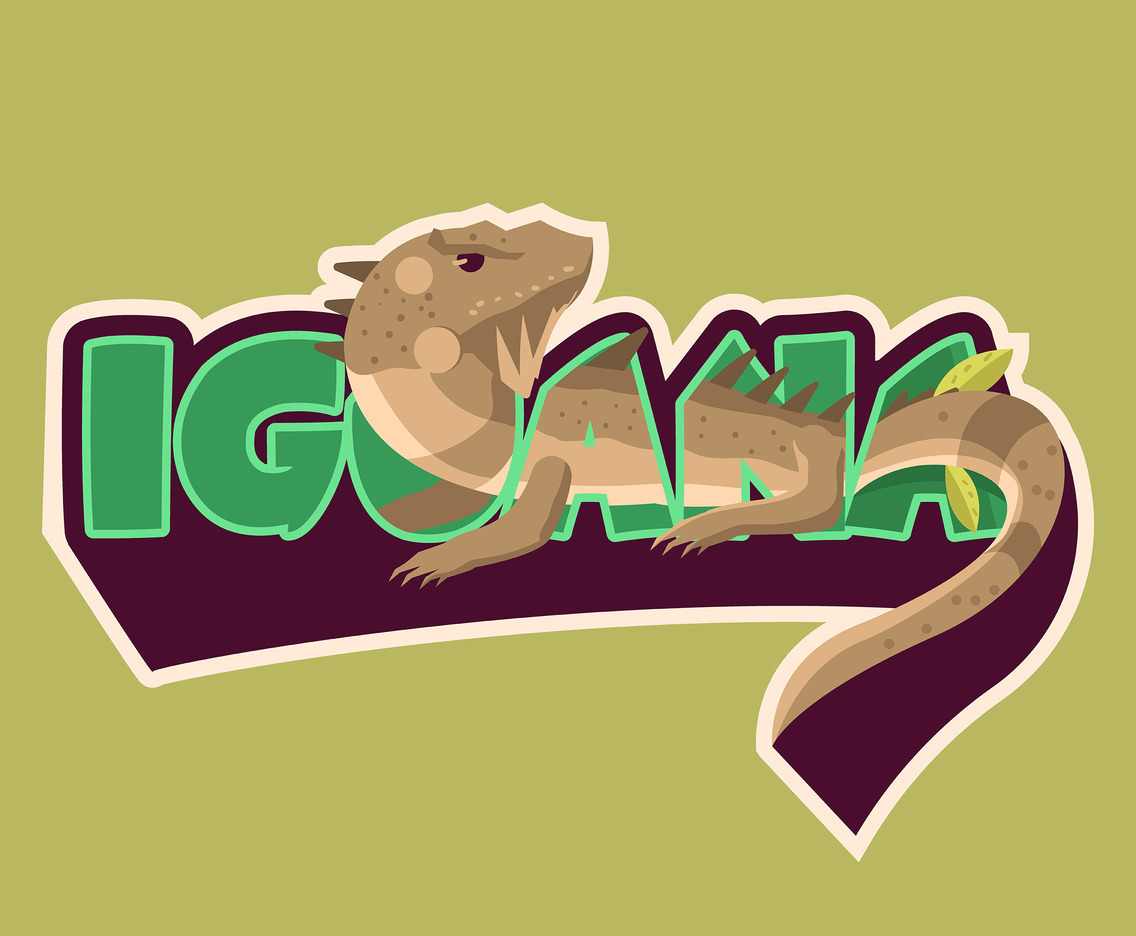 Brown Striped Iguana Vector