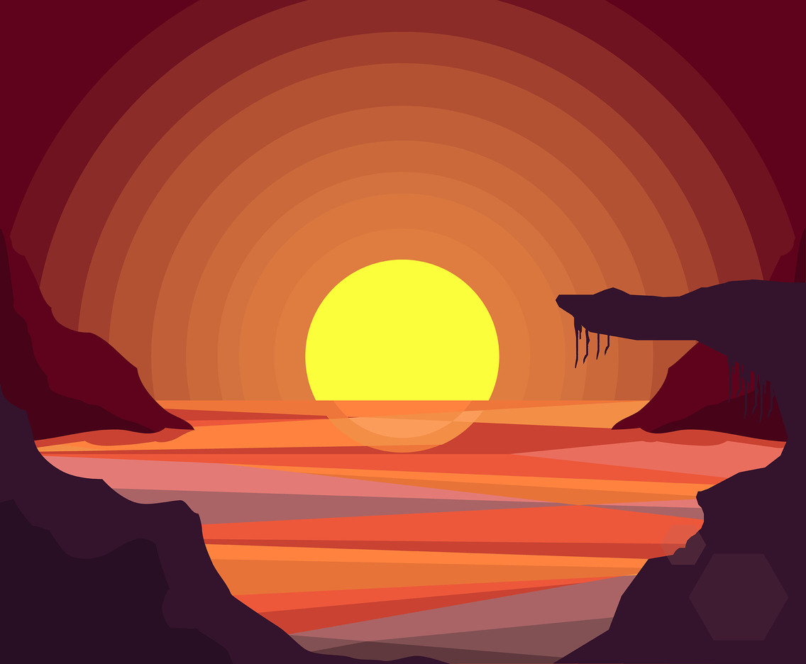 Sunset Background and Sea Vector