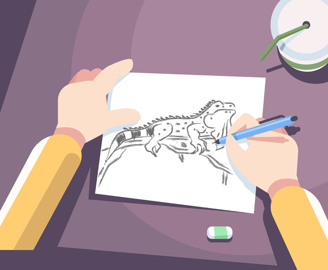 Iguana Sketch Vector