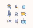 Set Of Icons About Renting A House