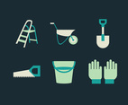 Ladder and Gardening Tools Vector
