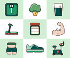 Fitness Icon Collection Vector