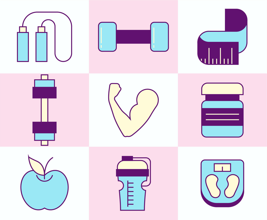 Healthy Lifestyle Icon Collection Vector