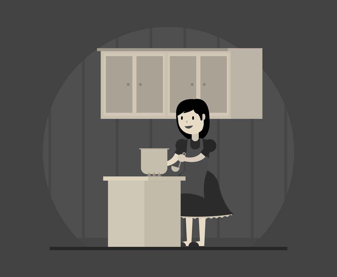Vintage Housewife Illustration