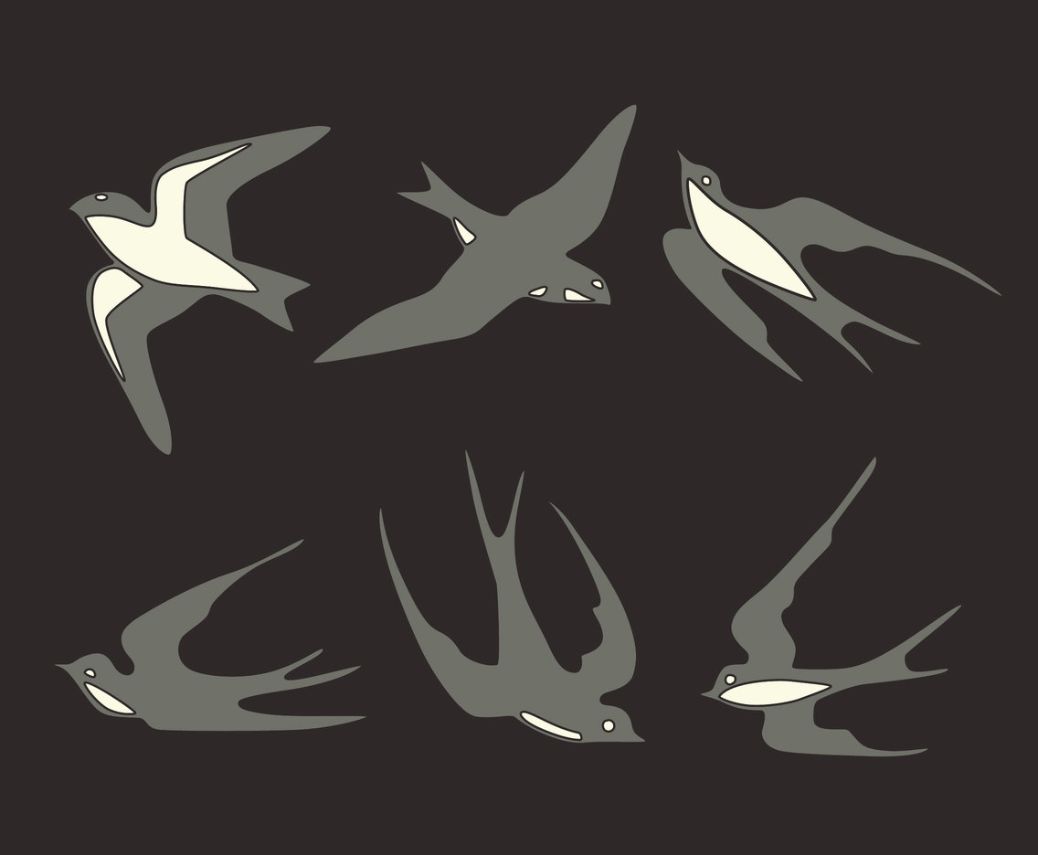 Flying Swallows Collection Vector