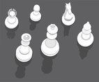 Top View Chess Pieces Vector