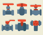 Flat Valve Collection Vector