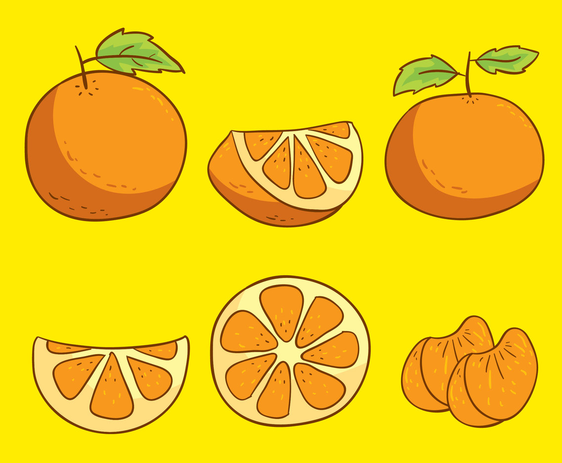 Tangerine On Yellow Vector