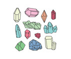 Set Of Outlined Minerals