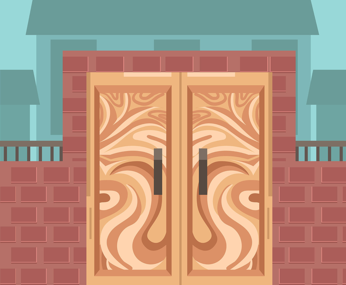 Woodcarving Door Vector
