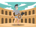 Gladiator Standing In Arena