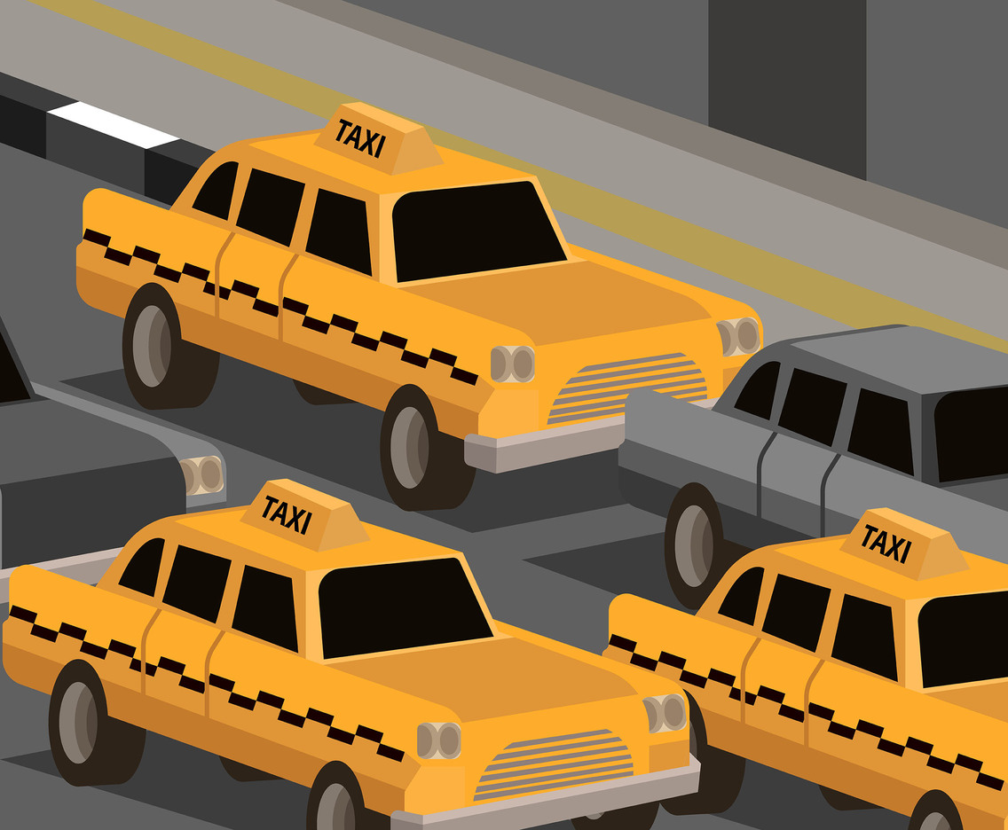 Yellow Taxi Cab Vector