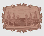 Woodcarving Wall Art on Tree Vector