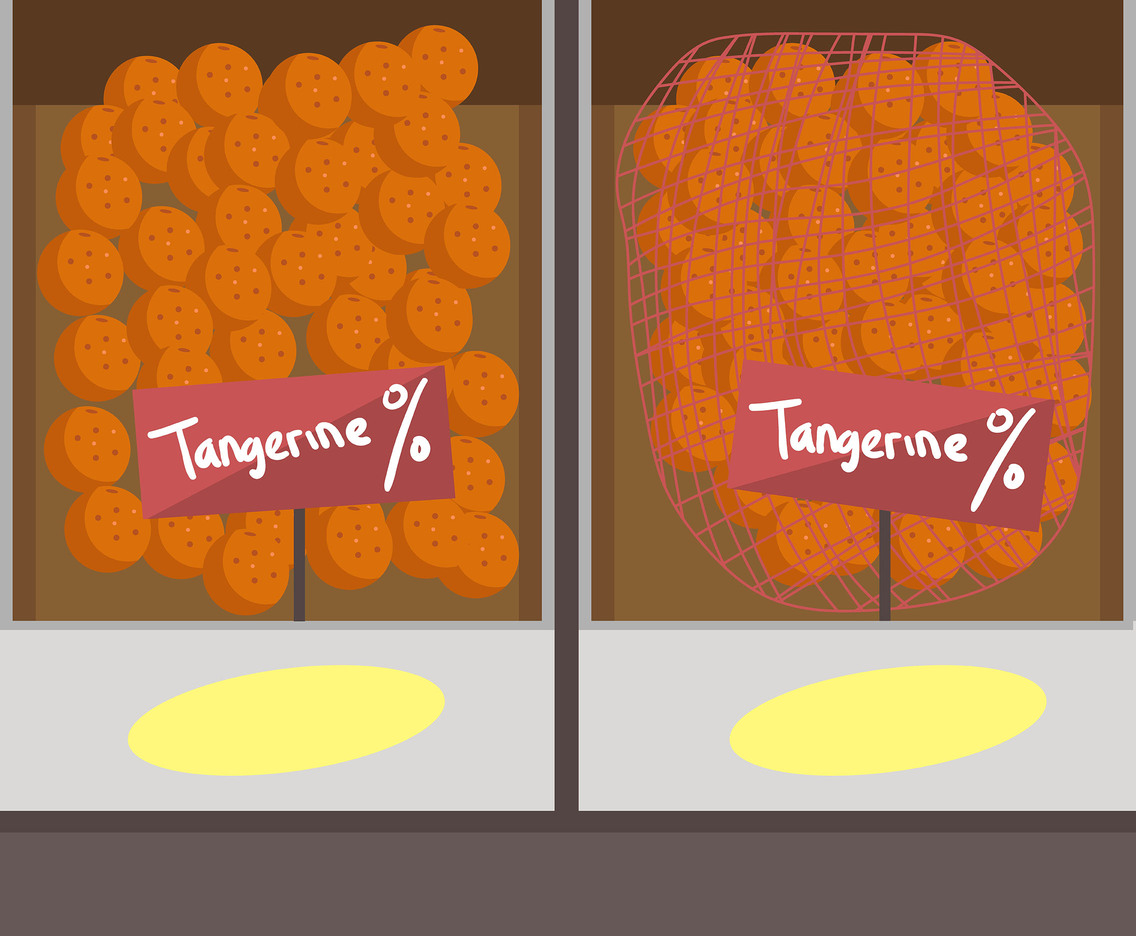 Tangerine in Market Vector