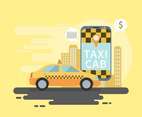 Taxi Cab Online Mobile illustration