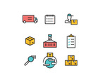 Set Of Outlined Logistics Icons