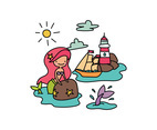 Mermaid In the Ocean With a Boat