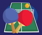 Ping Pong On Blue Vector
