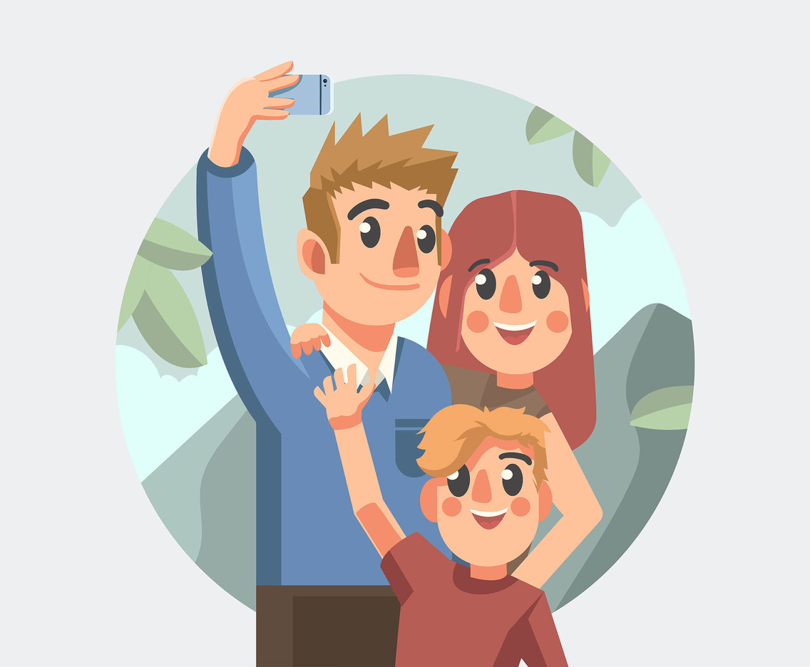 Family Selfie Vector