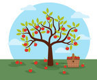Apple Tree Illustration Vector