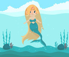 Blond Mermaid Vector
