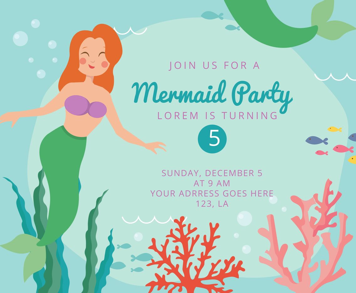 Mermaid Party vector 