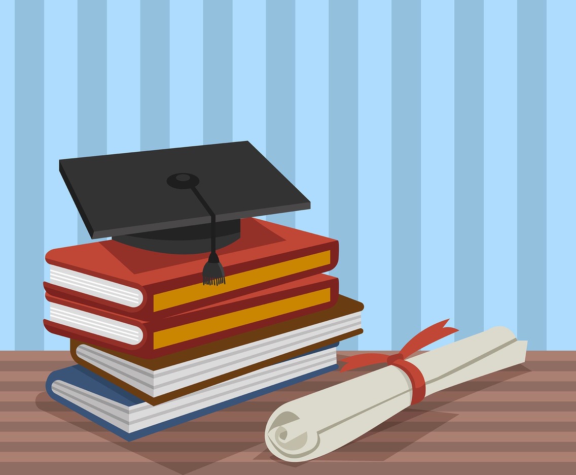 Education Background With Graduate Cap Vector Vector Art & Graphics |  
