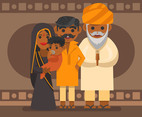 Indian Family Vector