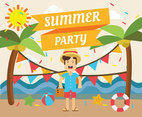 Summer Party Illustration Vector