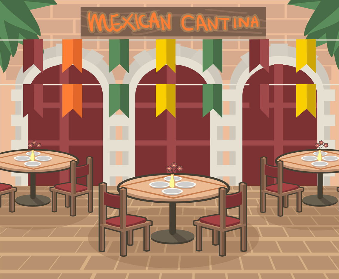 Round-Tabled Mexican Cantina Vector