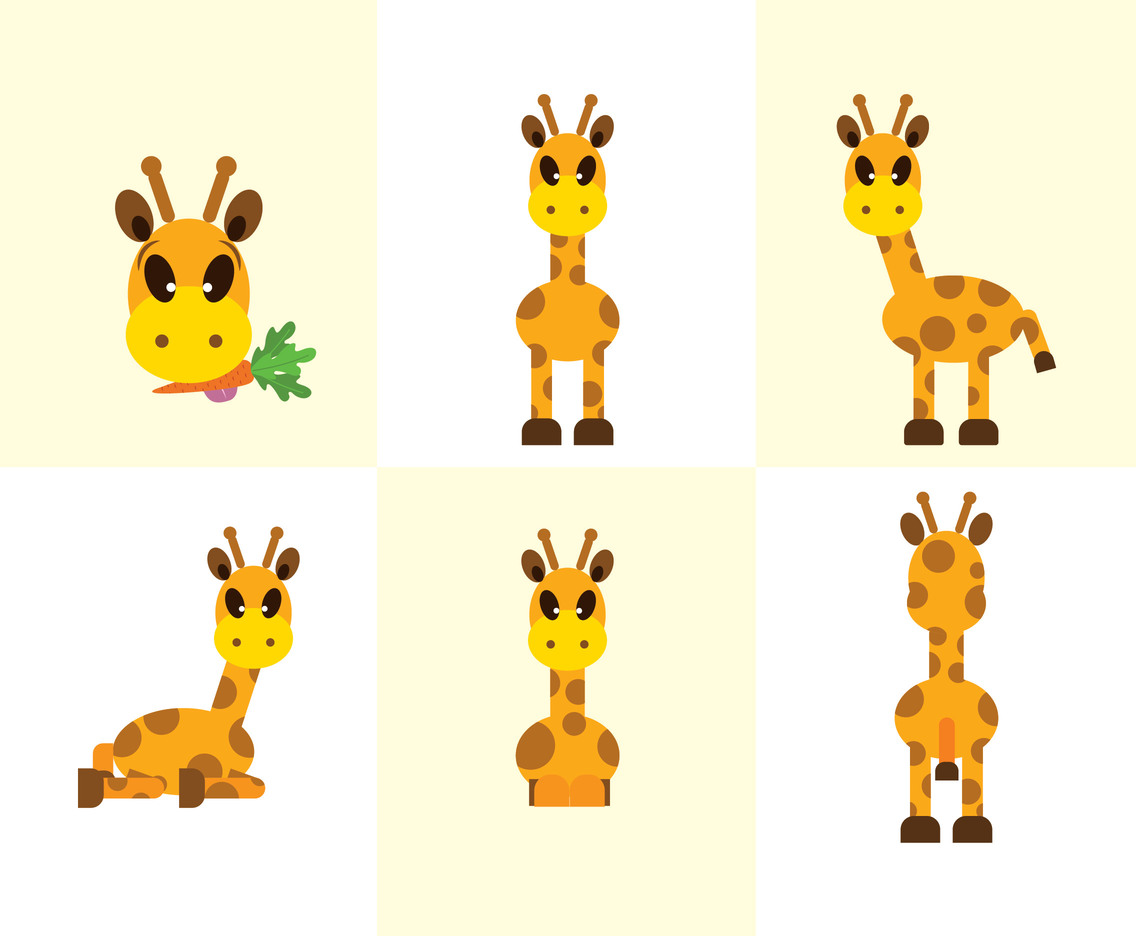 Giraffe Cartoon Vctor