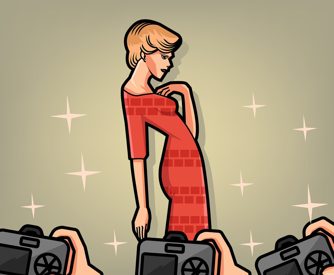 Blond Fashion Model Vector