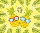 Duo Pineapples Summer Party Vector