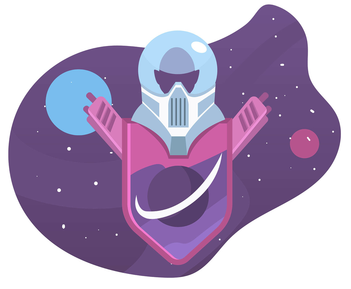 Purple Outer Space Knight Vector