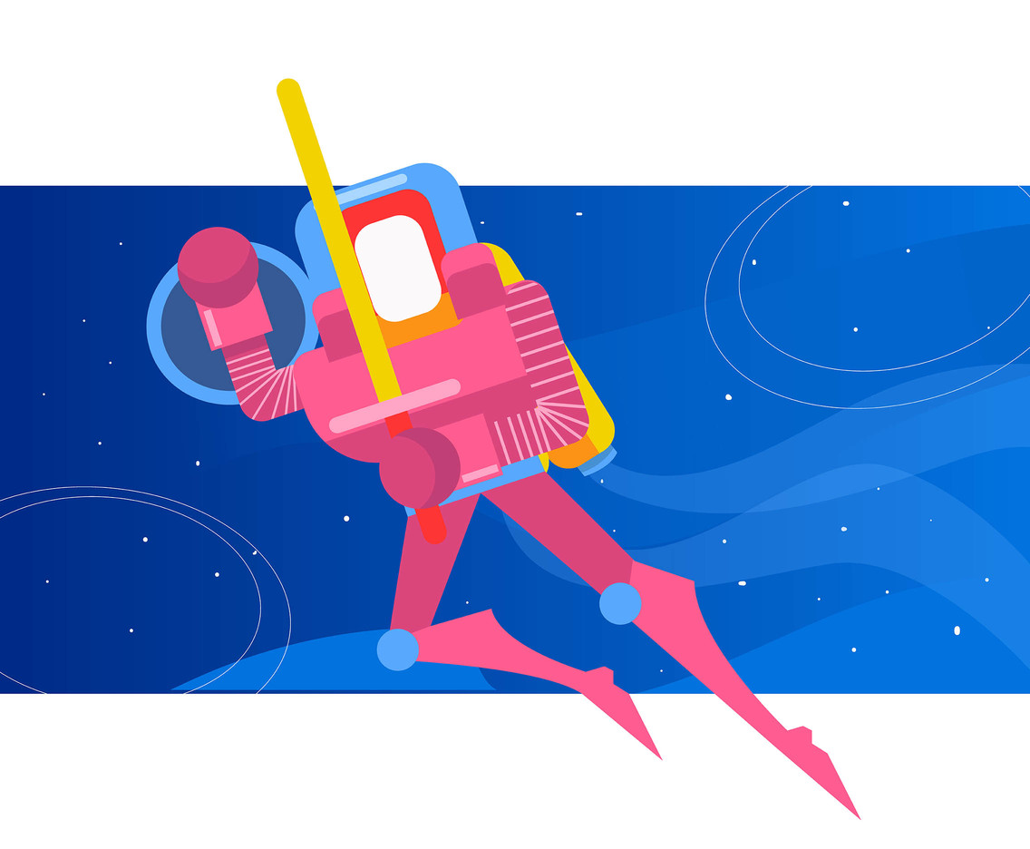 Pink Outer Space Knight Vector