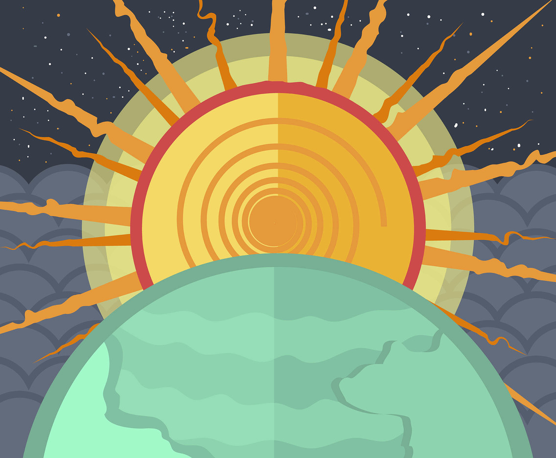 Summer Soltice Sun And EarthVector