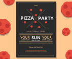 Pizza Party Flyer Vector