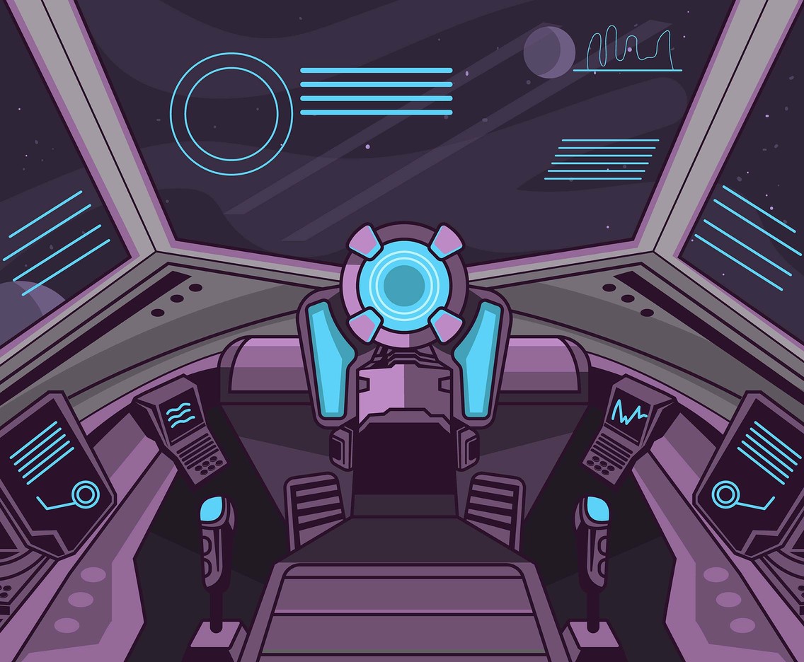 Purple Spaceship Cockpit Vector