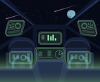Spaceship Cockpit With Screen Vector