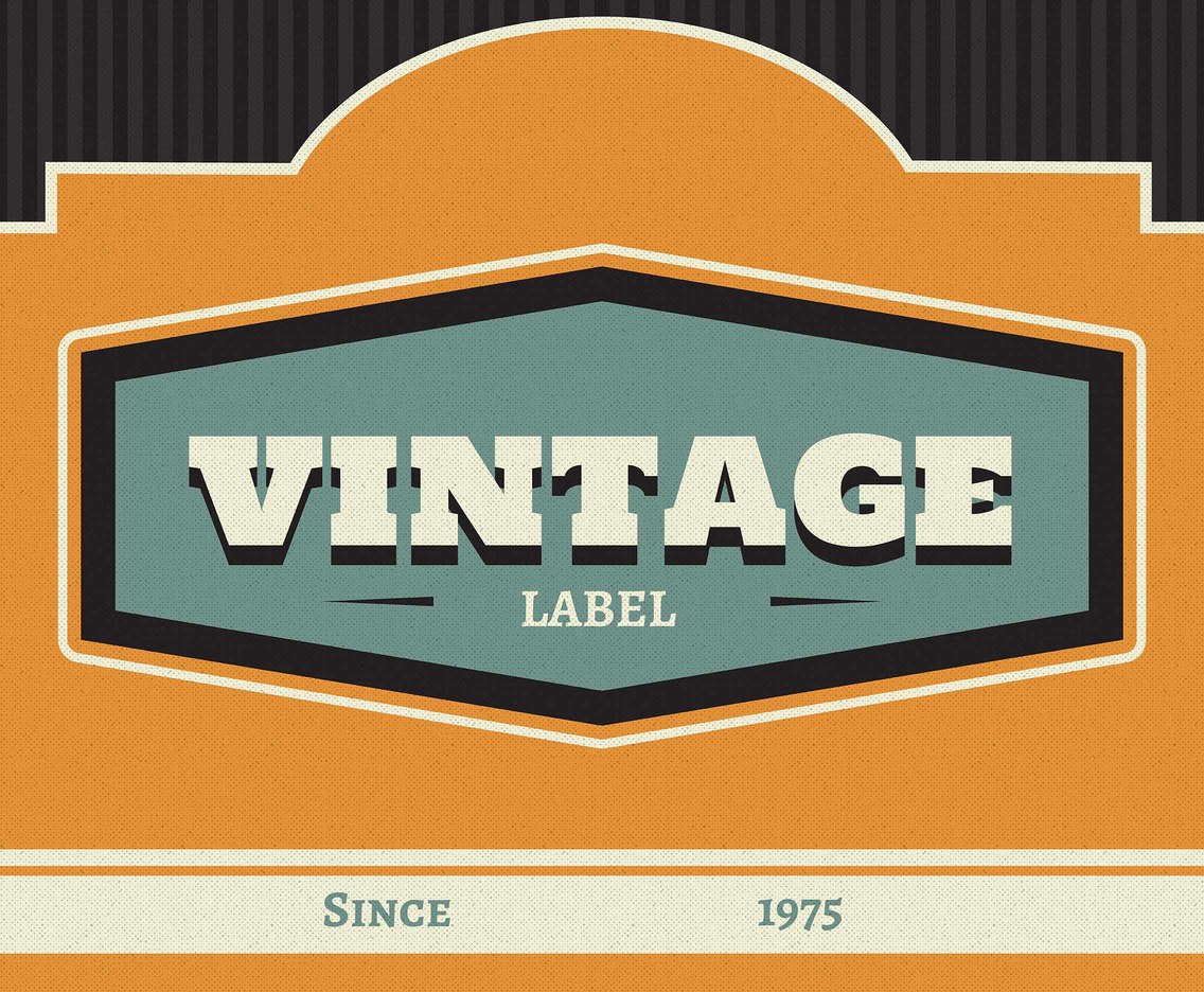 Orange Vintage Labels Vector