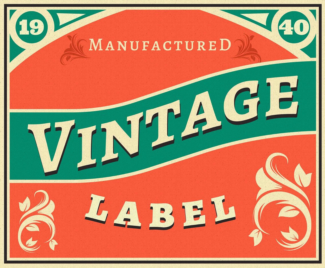 Vintage Labels Year 1940 Vector