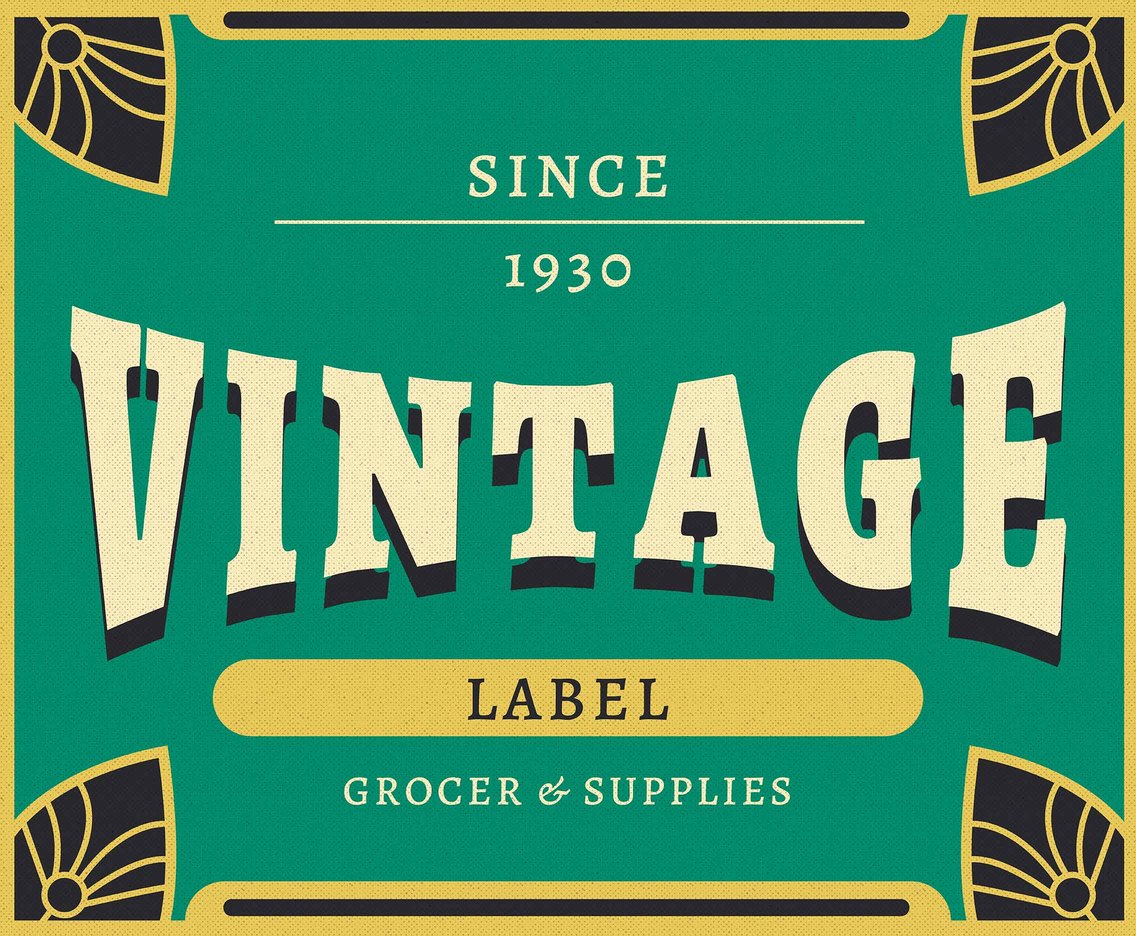 Grocery Vintage Labels Vector