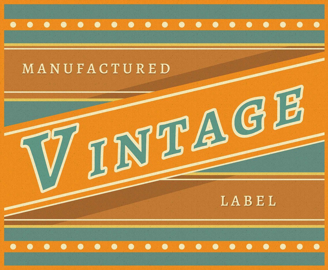 Yellow Vintage Labels Vector