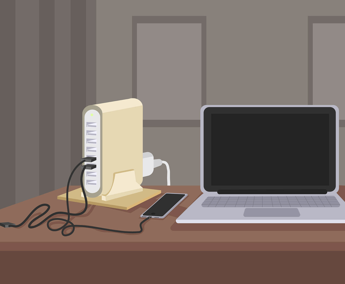 Charging Station and Laptop Vector