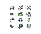 Doodled Green Energy Icons
