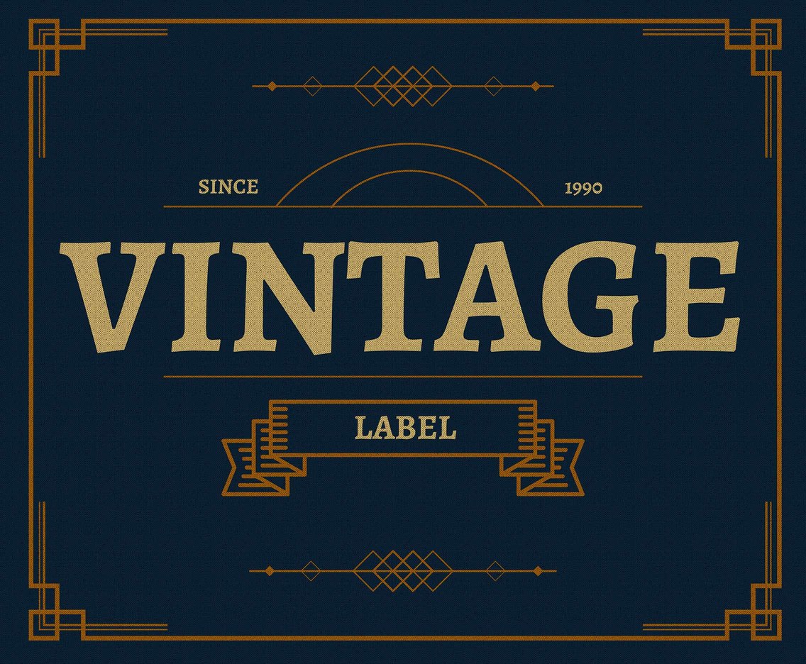 Blue Vintage Labels Vector