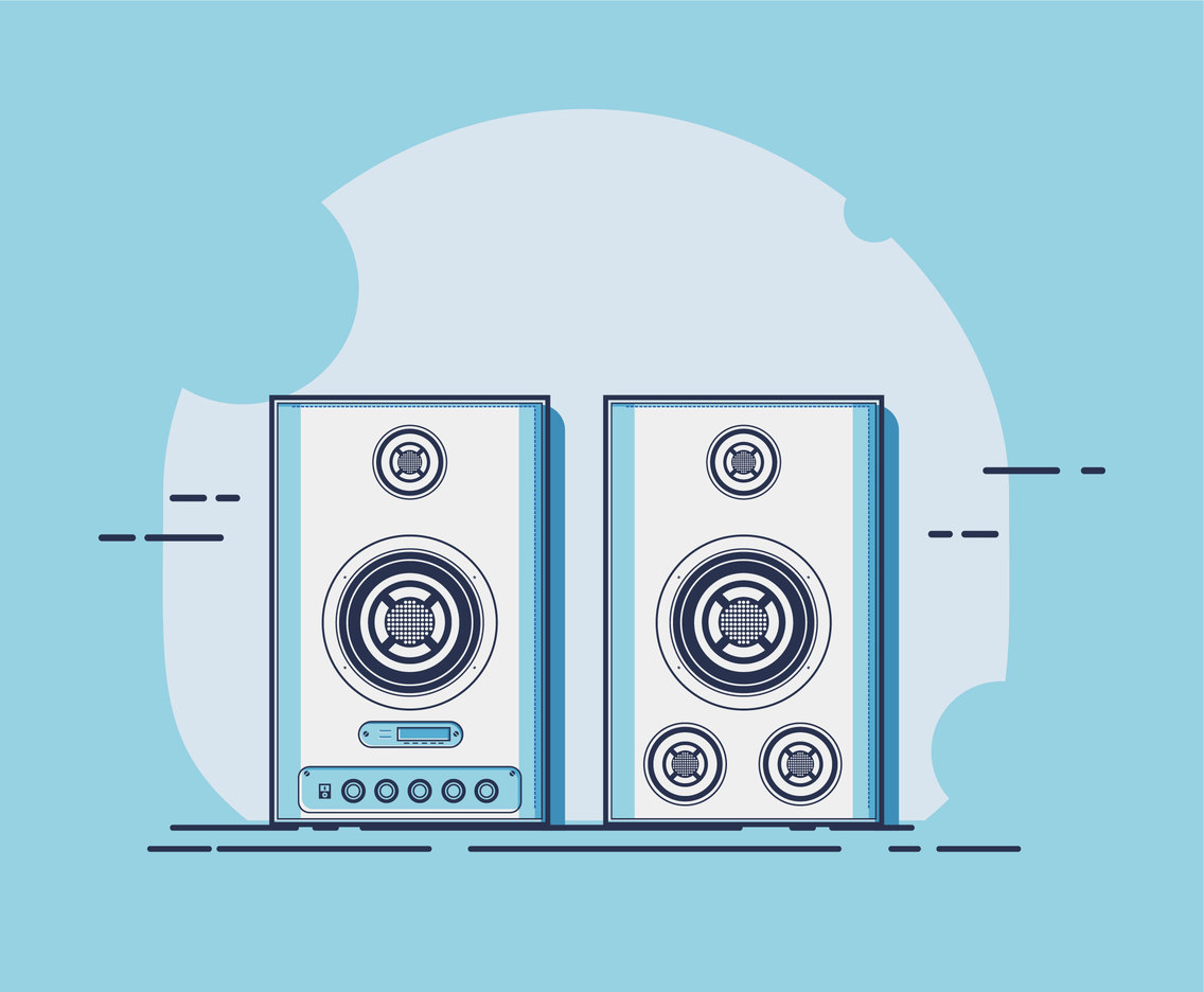Retro Standup Floor Speaker Vector