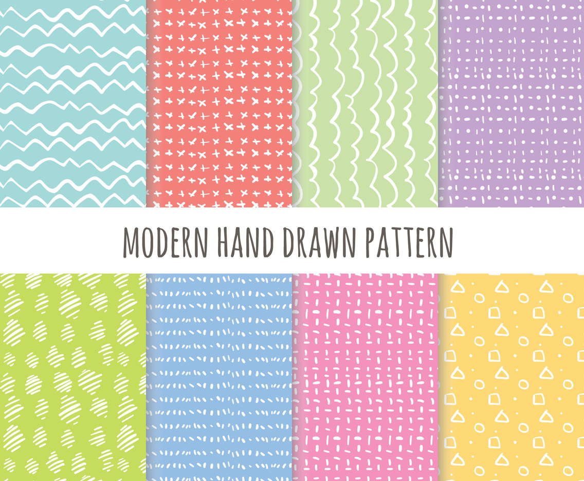 White Modern hand Drawn Pattern Vector