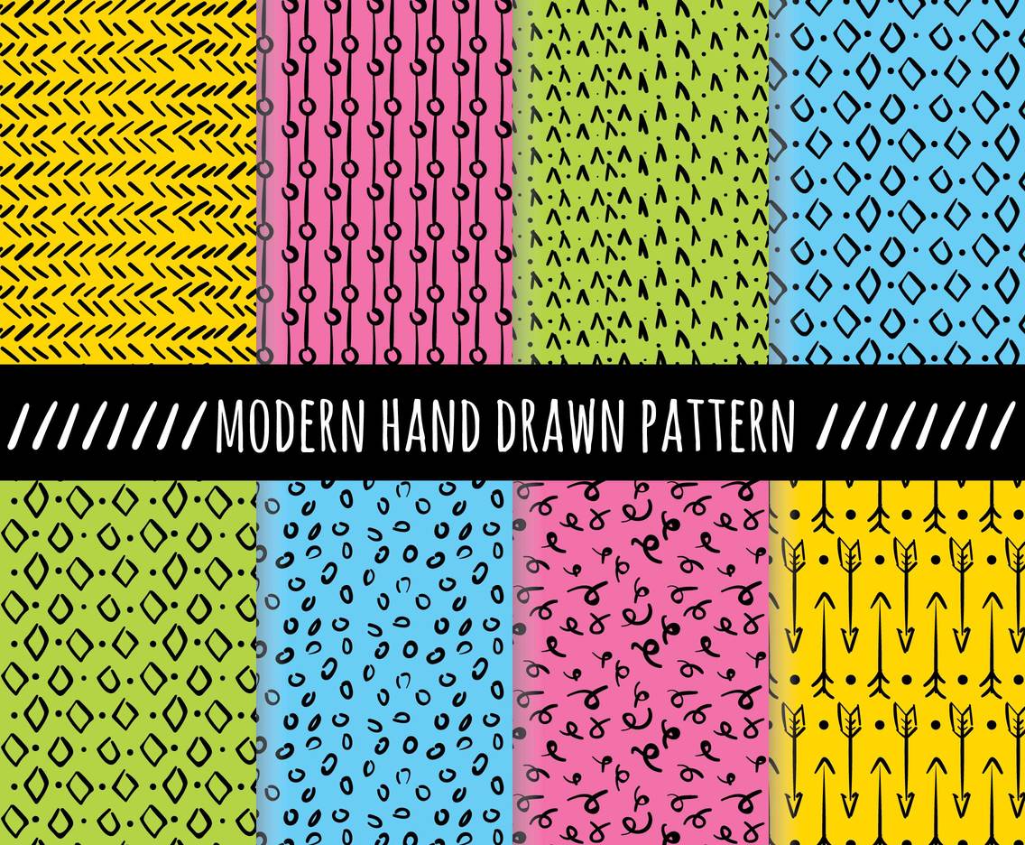 Colorful Modern Hand Drawn Pattern Vector
