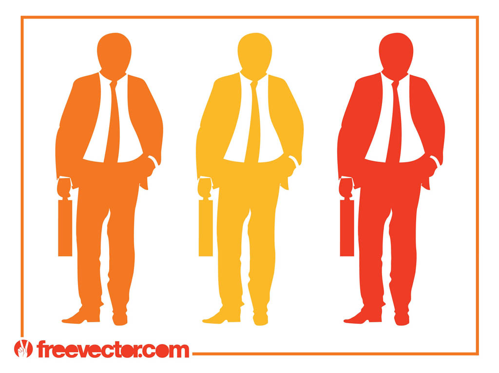 Businessman With Briefcase Silhouettes